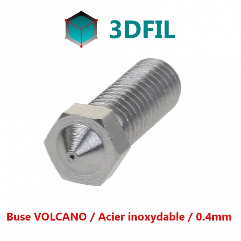 Buse VOLCANO 0.4mm Inox / filament 1.75mm / Envoi sous 24H / 3DFIL